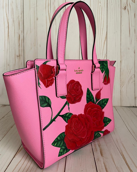 Buy Pink and Red Rose Printed Speedy Duffle Premium Handbag for Girl's and  Women's at Amazon.in